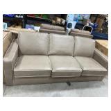 Three-Cushion Faux Leather Hideaway Bed Sofa
