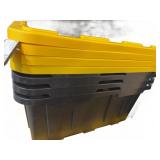 4 Black and Yellow 27-Gallon Storage Totes