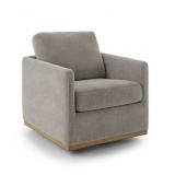 Modern Classic Swivel Chair in Gray Upholstery