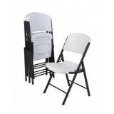 Lifetime Folding Chair Set of Four White Plastic
