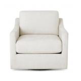Contemporary Swivel Fabric Armchair in Cream