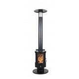 Wood Pellet Patio Heater, Black Metal
