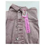 Steve Madden Pink Denim Romper, Small