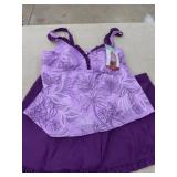 ZeroXposur Purple Floral Swimdress XL