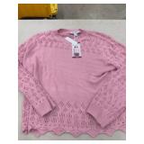 Nine West Pink Knit Pointelle Sweater XL