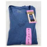 Eddie Bauer Blue V-Neck Tee Size Small