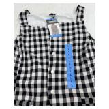 Express Linen Blend Gingham Top, Size L