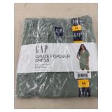 GAP Gauze Popover Dress, Green, M