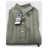 Express Sage Green Knit Polo Shirt large