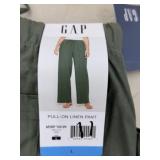 GAP Pull-On Linen Pant, Size L, Green