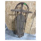 Wooden Sled with Metal Runners