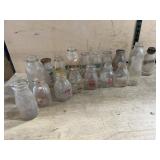 Vintage Glass Milk Bottles, 18 pcs