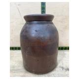 Brown Stoneware Crock Jar 8.5' Tall