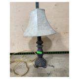 Table Lamp with Fabric Shade and Ornate Base 16 in