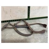 Rusted Metal Ice Tongs with Markings