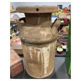 Metal Milk Can with Handles, Rustic Condition