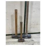 3 Sledge Hammers Assorted Sizes