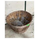 Dairy Milk Bottles with bushel Basket