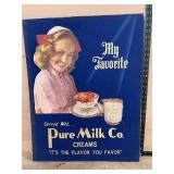 Pure Milk Co. Creams Advertising Sign