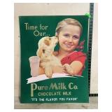 Pure Milk Co. Chocolate Milk Cardboard Sign 24x28