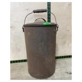 Rustic Metal Pail With Lid And Handle
