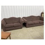 Bauhaus deep plum Fabric Sofa and Loveseat Set