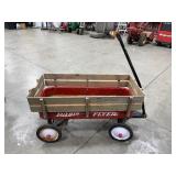 Radio Flyer Red Wagon With Wood Rail Sides