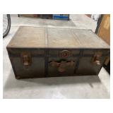 Metal And Wood Large Storage Trunk With Latches