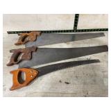 3 Hand Saws With Wooden Handles