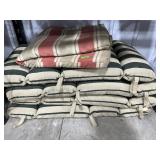 Stack of Outdoor Chair Cushions Striped