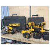DeWalt 18V Power Tool Lot: 4 Tools, Cases, Charger