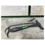 Two Pulp or Ice Tongs with Wood Handle