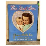 Pure Milk Co. Advertising Cardboard Sign 24x28