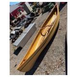 14ï¿½ Wooden Canoe With Oars