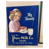 Pure Milk Co. Creams Advertising Sign