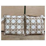 18" Lattice Print Decorative Pillows