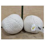 Two White Rope Doorstops