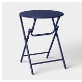Threshold Metal Round Bistro Patio End Table Navy