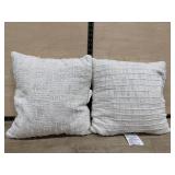 18" x 18" White Textured Throw Pillows