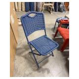 Threshold Blue Wicker Folding Patio Chair