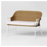 Lenwood Steel Outdoor Patio Garden Bench Brown