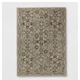 5x7 Tufted Area Rug with Floral Pattern