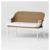 Len wood steel outdoor patio garden bench MSRP