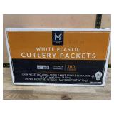 White Plastic Cutlery Packet 200 Ct Box