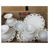 Milk Glass Plates and Bowls