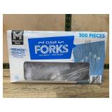 300-Piece Clear Plastic Forks Set