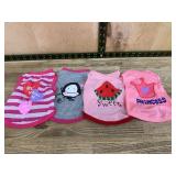 4 XSmall Dog Shirts, Assorted Designs
