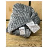 Ann Taylor Gray Polyester Throw 60x70 In