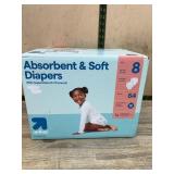 Up & up Size 8 Diapers 64 Pack Absorbent Soft