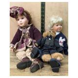 Porcelain Dolls With Teddy Bear
